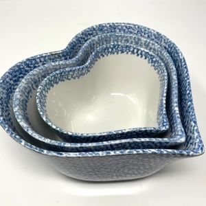 ABC Exclusive Ceramic Heart Nesting Bowls Blue